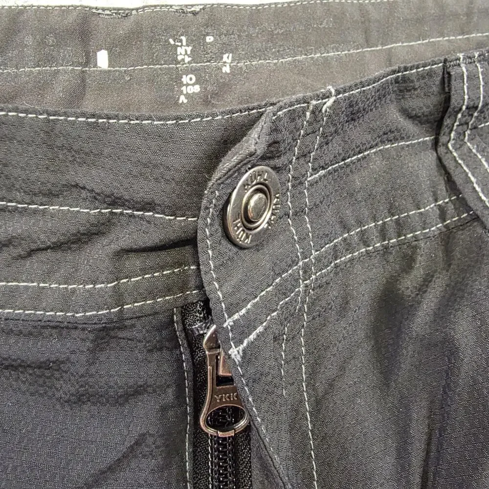 Kuhl Utility Mutiny River Shorts‎ Mens 38 Black Nylon Stretch Hiking Zip Pockets